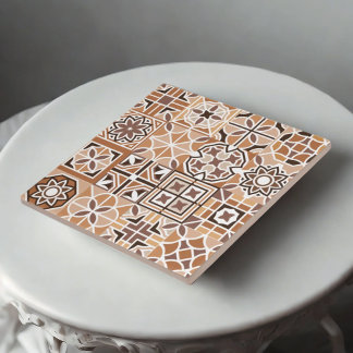 Heritage Bloom - Batikinspirerade keramiska platto Kakelplatta