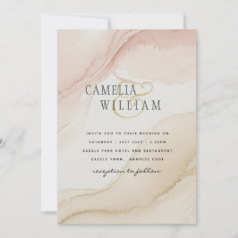 Heritage Blush Sand Watercolor Modern Wedding Inbjudningar