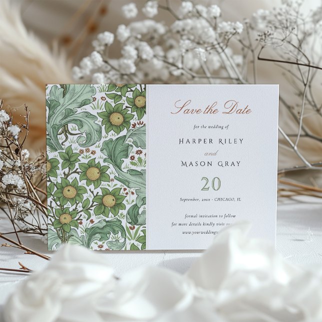 Heritage Botanical Spara datuminbjudan för marris Inbjudningar (Skapare uppladdad)