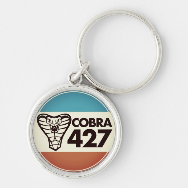 Heritage Cobra 427 Premium Keychain Rund Silverfärgad Nyckelring (Framsidan)