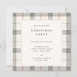 HERITAGE | Cream Tartan Christmas Party Inbjudningar
