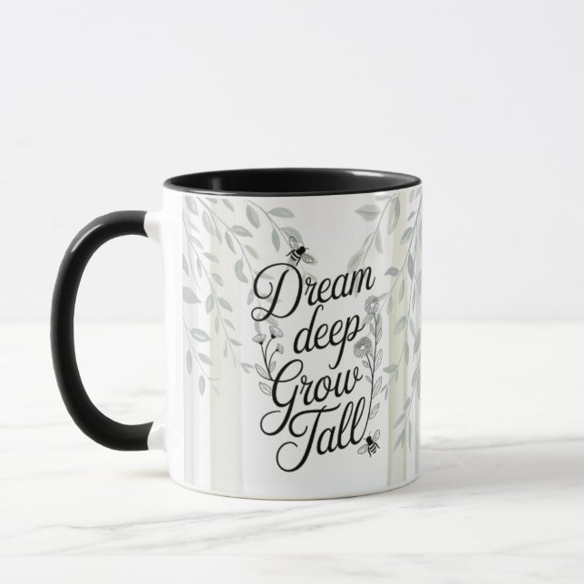 Heritage Dream Deep Grow Tall Botanical Quote Mugg (Vänster)