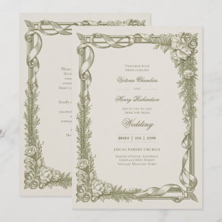 Heritage | Edwardian Ribbon Garland Wedding Inbjudningar