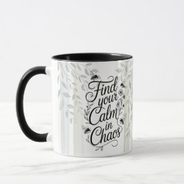 Heritage Hitta din lugn i kaos Botanisk Citat Mugg