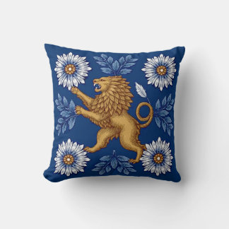 Heritage Motif Lion Throw Pillow Kudde