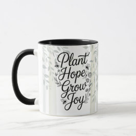 Heritage Plant Hope Grow Joy Botanisk Citat Mugg