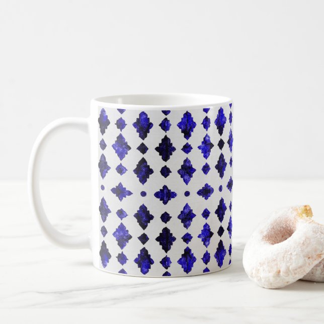Heritage Sips - Geometric Moroccan Stil Kaffemugg (Med munk)