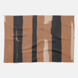 Heritage Stripe (terrakotta + svart) Kökshandduk