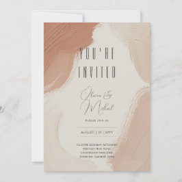 Heritage Terracotta Blush Abstrakt Penseldrag Inbjudningar