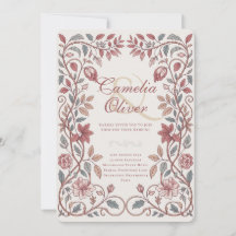 Heritage Victorian Blommig Terrakotta Blå Bröllop