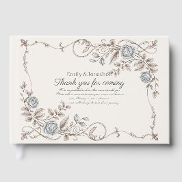 Heritage Victorian Botanical Powder Blue Taupe Gästböcker