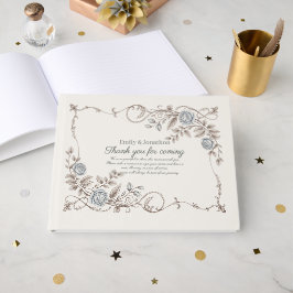 Heritage Victorian Botanical Powder Blue Taupe Gästböcker