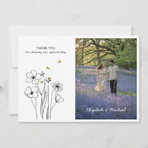 Heritage Wildflower och Bipackning FOTO Tackkort Inbjudningar