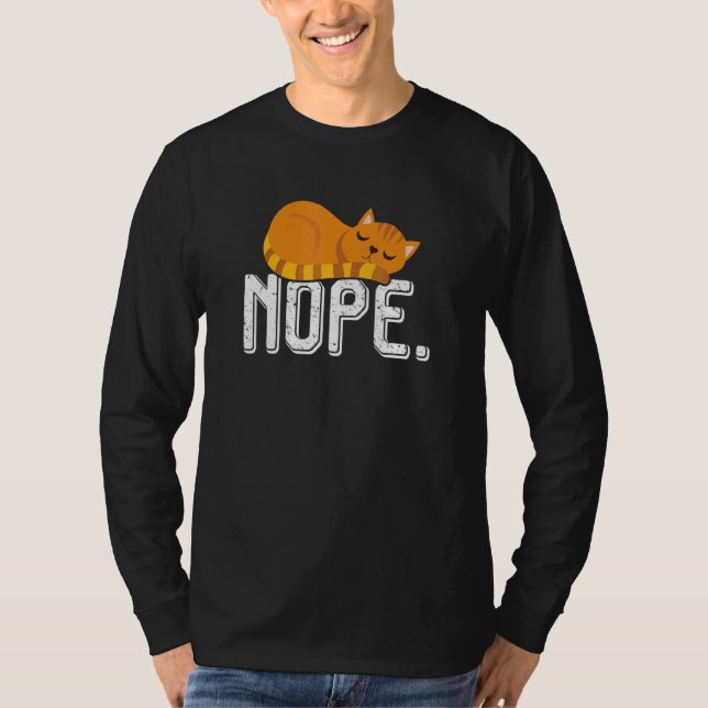 Herkrelös orange katt söt sovande husdjur kattunge t shirt (Framsida)