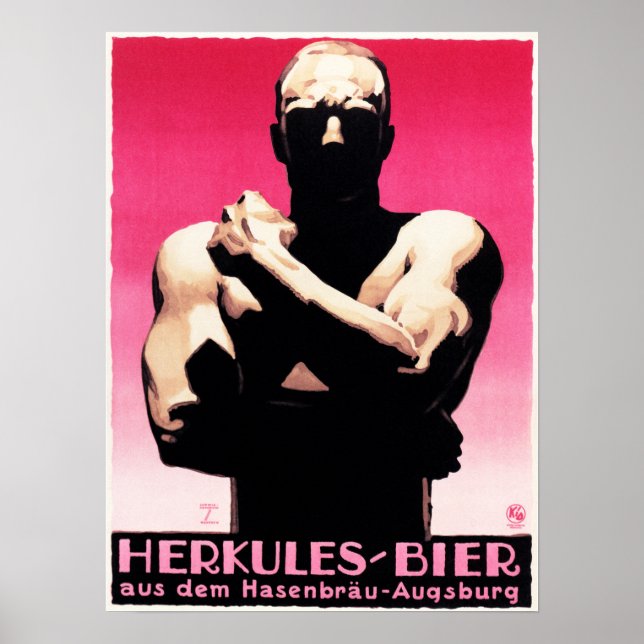 HERKULES BIER Ludwig Hohlwein German Sachplakat Poster (Framsidan)
