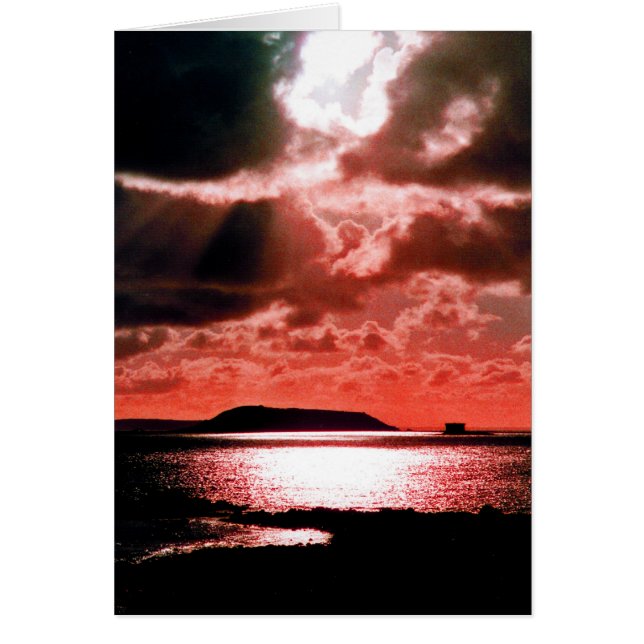 HERM ISLAND I SUNSET HÄLSNINGSKORT (Framsidan)