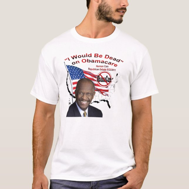 Herman Cain 2012 - Obamanomics ontr Amerika! Tee Shirt (Framsida)