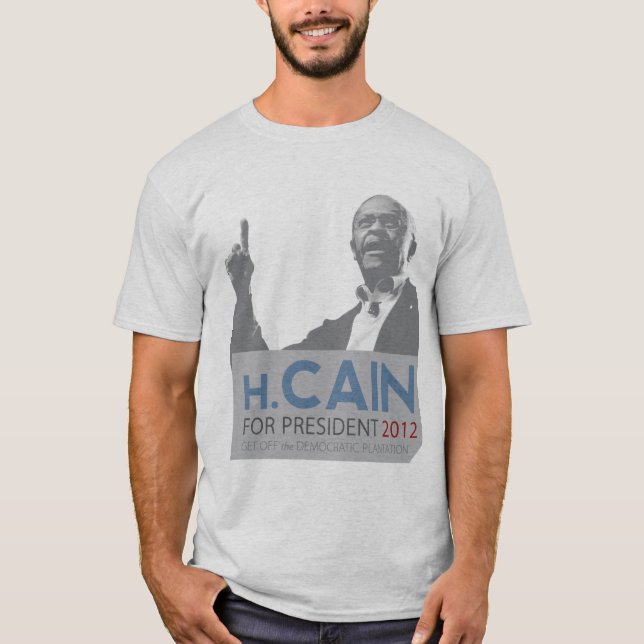 Herman Cain demokratiska koloniblått Tee (Framsida)