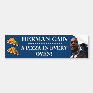 Herman Cain: En Pizza i varje Ugn-Blått bakgrund Bildekal