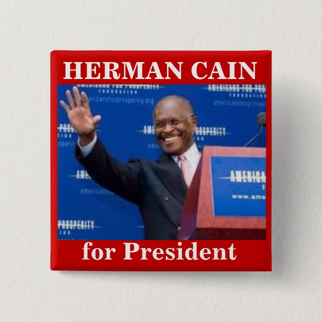 Herman Cain för Presiden knäppas Knapp (Framsida)
