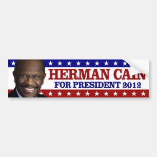 Herman Cain för presidenten 2012 Bildekal