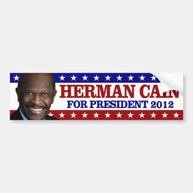 Herman Cain för presidenten 2012 Bildekal (Framsidan)