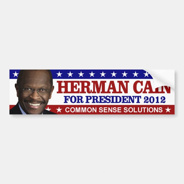 Herman Cain för presidenten 2012 Bildekal (Framsidan)