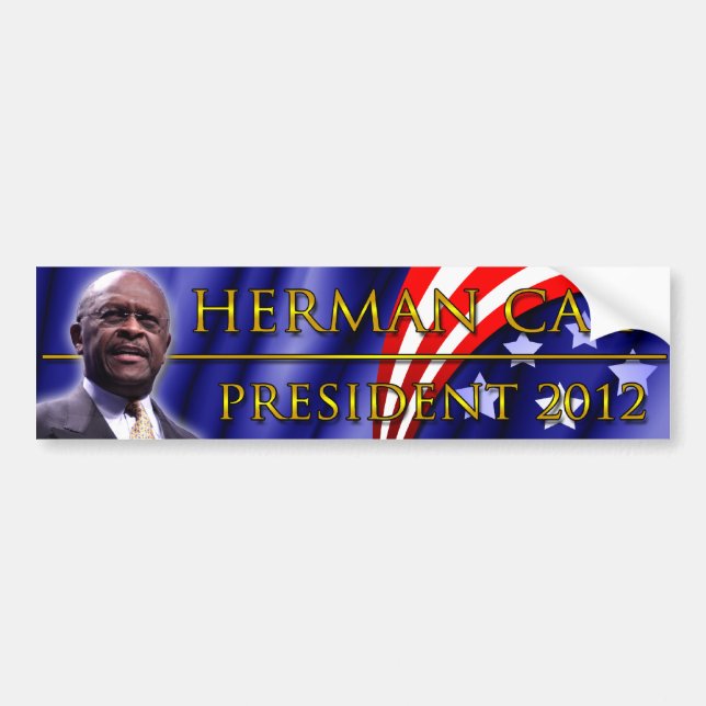 Herman Cain för presidenten 2012 Bildekal (Framsidan)