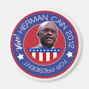 Herman Cain för US-presidenten 2012 Magnet
