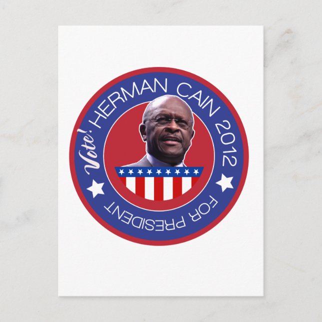 Herman Cain för US-presidenten 2012 Vykort (Framsida)
