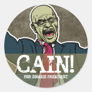 Herman Cain för Zombiepresidentklistermärke Runt Klistermärke