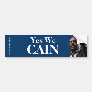 Herman Cain: Oss ja CAIN - blåttbakgrund Bildekal