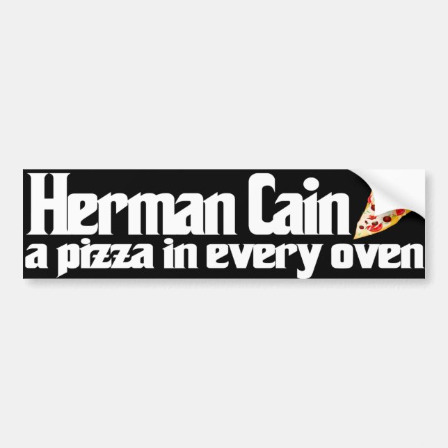 Herman Cain pizzabildekal 2012 Bildekal (Framsidan)