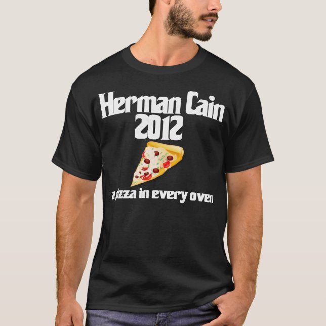 Herman Cain pizzaskjorta 2012 T-shirt (Framsida)