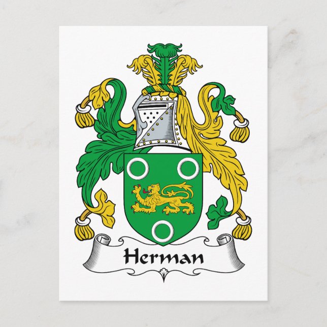 Herman Family Crest Vykort (Framsida)