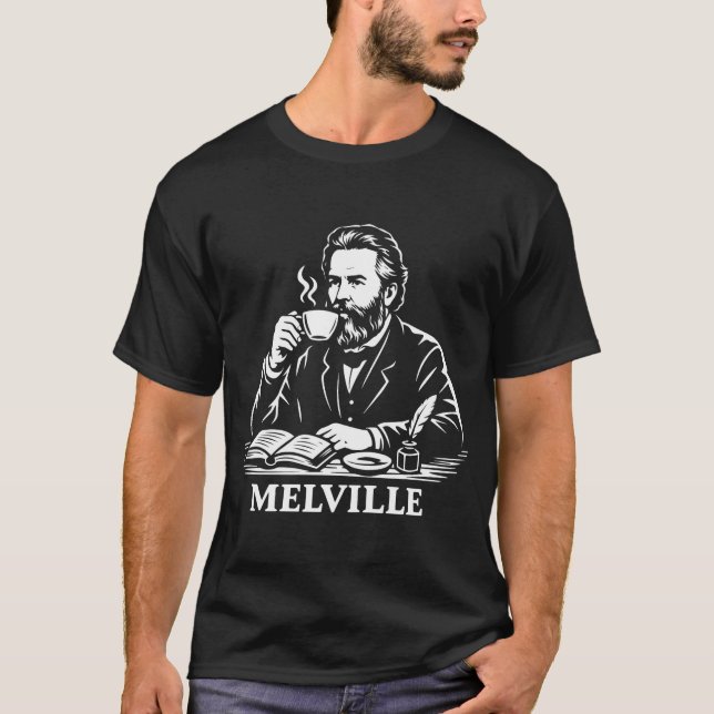 Herman Melville dricker kaffe T Shirt (Framsida)