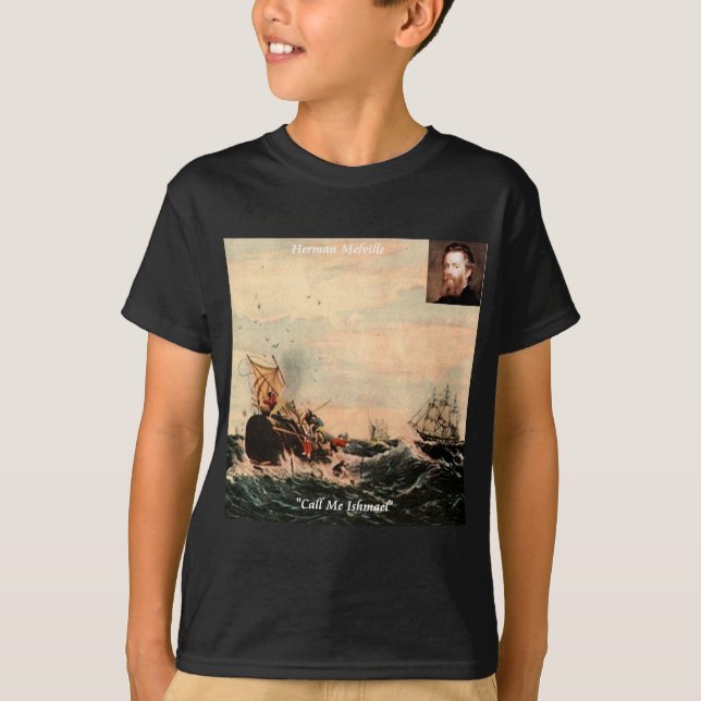 Herman Melville Kalla Mig Ishmael Citat Tee (Framsida)