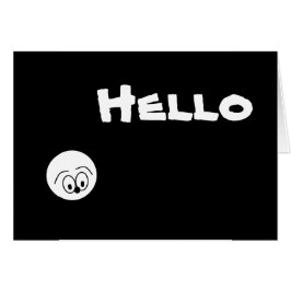 Herman säger "HEJ" svartvitt hälsningskort