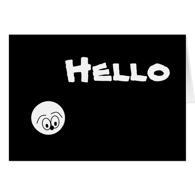 Herman säger "HEJ" svartvitt hälsningskort (Framsidan Horizontal)