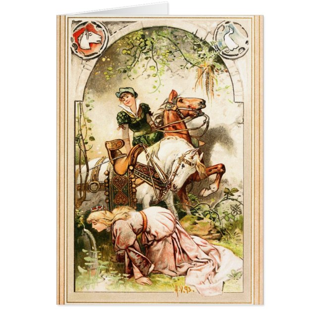 Hermann Vogel - gåsflickan Hälsningskort (Framsidan)