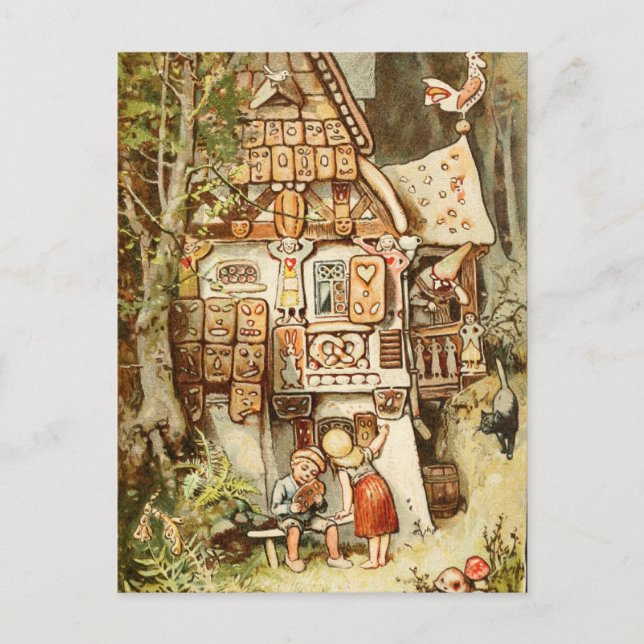 Hermann Vogel - Hansel och Grethel Vykort (Framsida)
