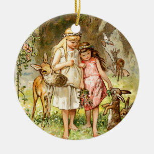 Hermann Vogel - röda snövit och ro Julgransprydnad Keramik