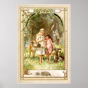 Hermann Vogel - röda snövit och ro Poster