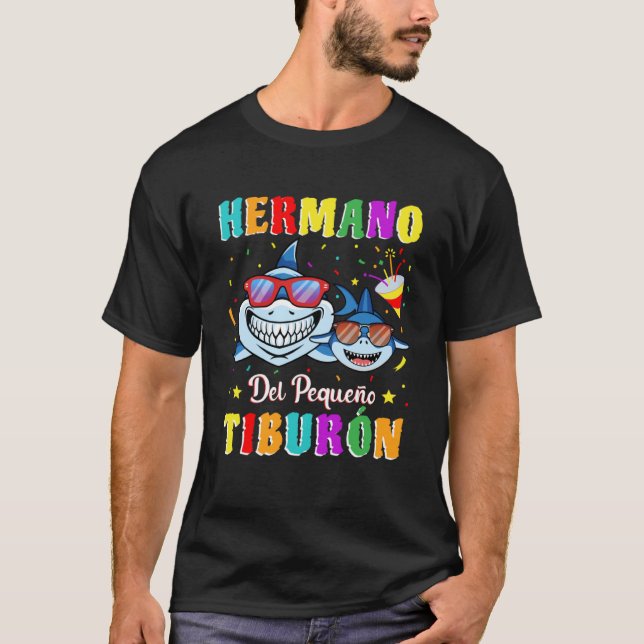 Hermano del Pequeño Tiburón fiesta de cumpleaños t T Shirt (Framsida)