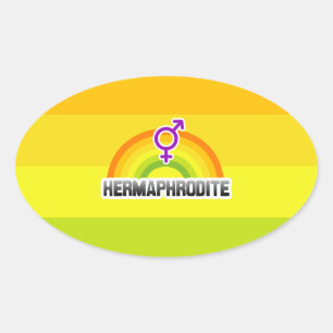 HERMAPHRODITE RAINBOW OVALT KLISTERMÄRKE