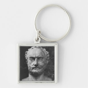 Hermen av en man, sade att vara Thucydides Fyrkantig Silverfärgad Nyckelring
