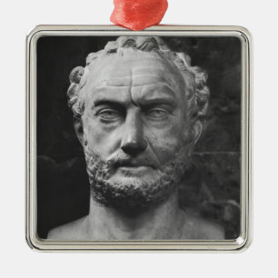 Hermen av en man, sade att vara Thucydides Julgransprydnad Metall