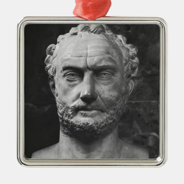 Hermen av en man, sade att vara Thucydides Julgransprydnad Metall (Framsidan)
