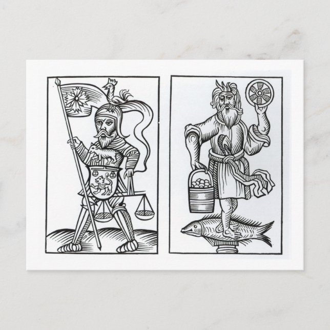 Hermensul eller Irmensul (lämnat) och Crodon (höge Vykort (Framsida)