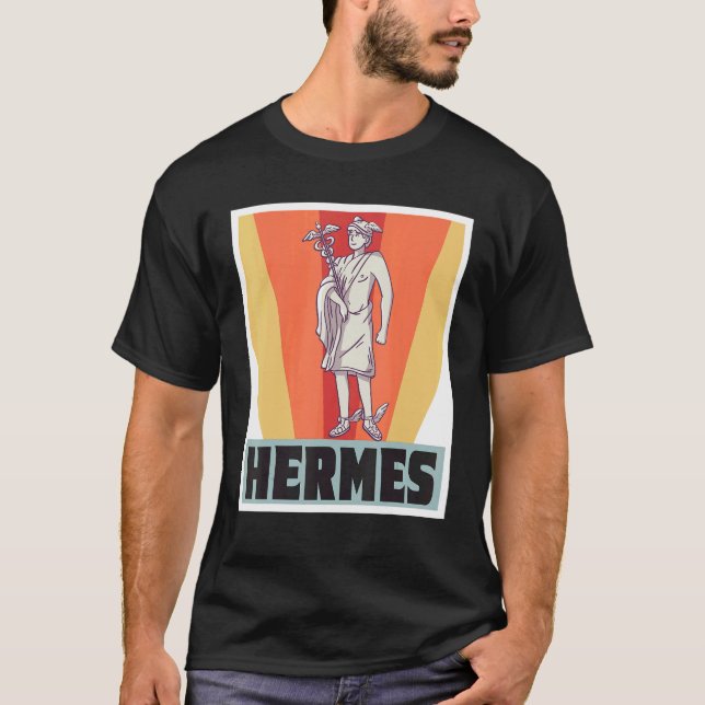 Hermes Greece God Gregrekiska Mythology Ancient Gr T Shirt (Framsida)